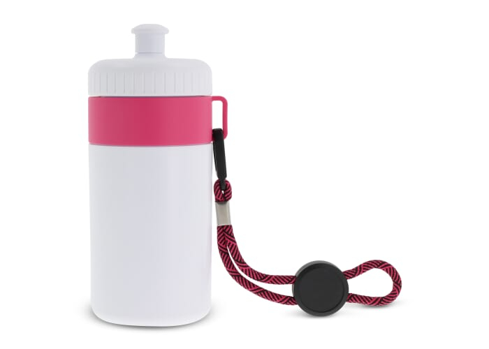 Bidon sport personnalisable 500 ml Blanc et Rose